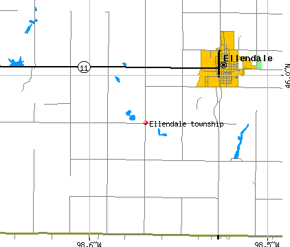 Ellendale township, ND map