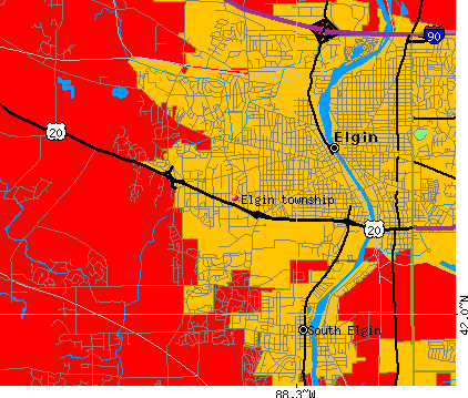 Elgin township, IL map