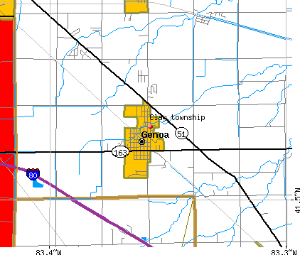 Clay township, OH map