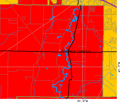 Columbia township, OH map