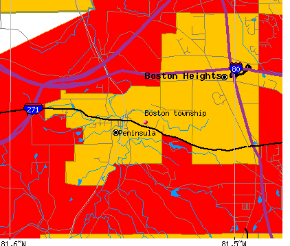 Boston township, OH map
