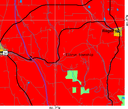Elkrun township, OH map