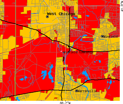 Winfield township, IL map