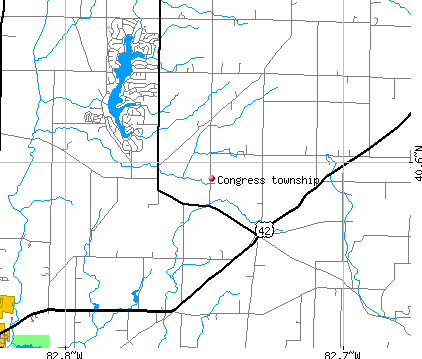 Congress township, OH map