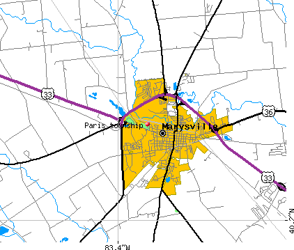 Paris township, OH map