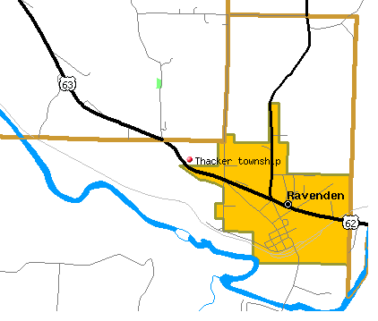 Thacker township, AR map