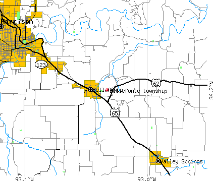 Bellefonte township, AR map