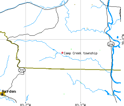 Camp Creek township, OH map
