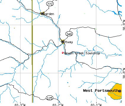 Brush Creek township, OH map