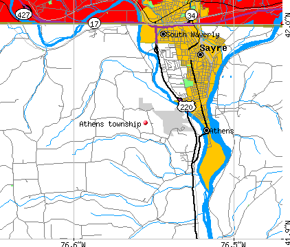 Athens township, PA map