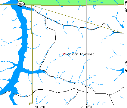 Corydon township, PA map