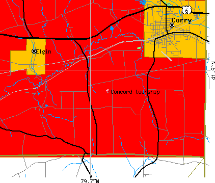 Concord township, PA map