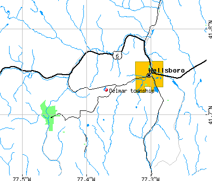 Delmar township, PA map