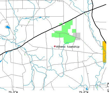 Athens township, PA map