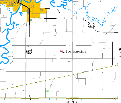 Wiley township, AR map