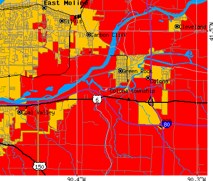 Colona township, IL map