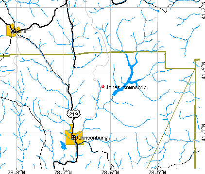 Jones township, PA map