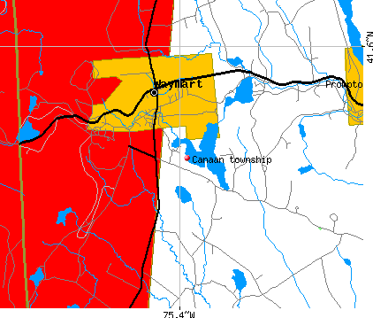 Canaan township, PA map