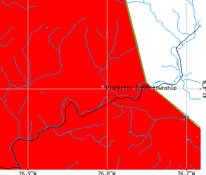 Plunketts Creek township, PA map