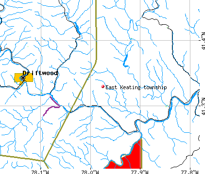 East Keating township, PA map