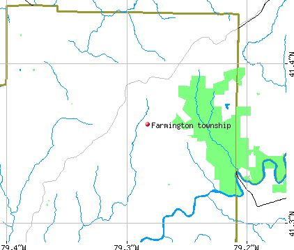 Farmington township, PA map