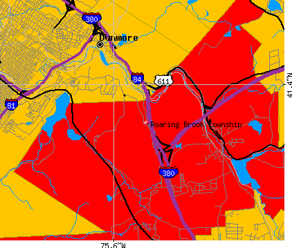 Roaring Brook township, PA map