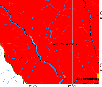 Cummings township, PA map