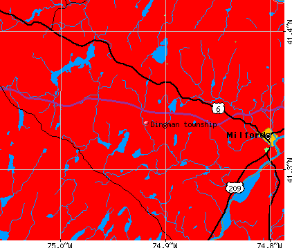 Dingman township, PA map