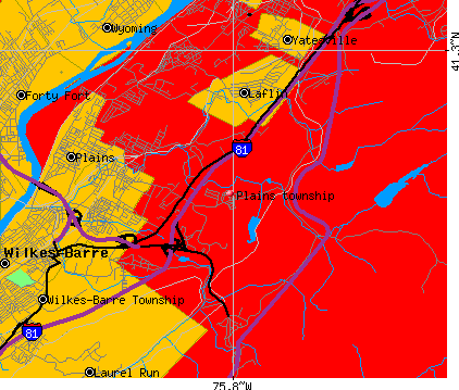 Plains township, PA map