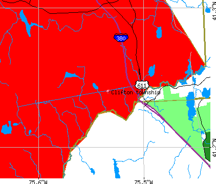 Clifton township, PA map