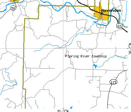 Spring River township, AR map
