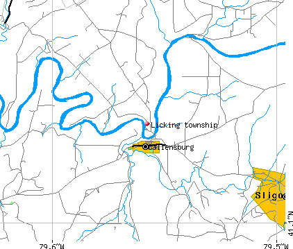 Licking township, PA map