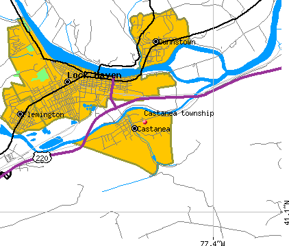 Castanea township, PA map