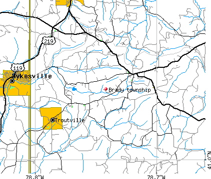 Brady township, PA map