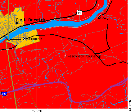 Nescopeck township, PA map