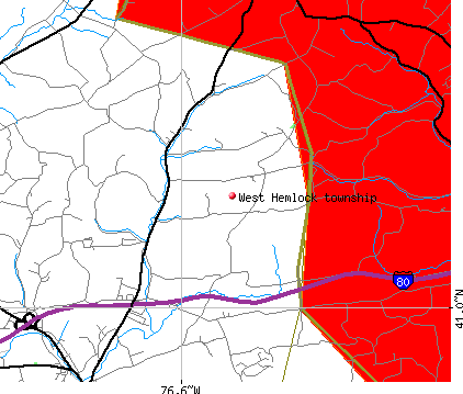 West Hemlock township, PA map
