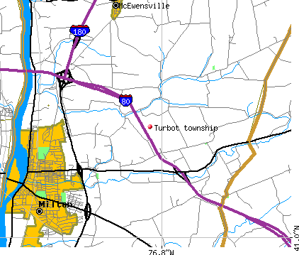 Turbot township, PA map