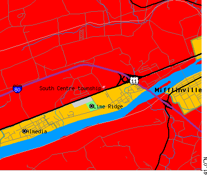 South Centre township, PA map