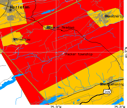 Packer township, PA map