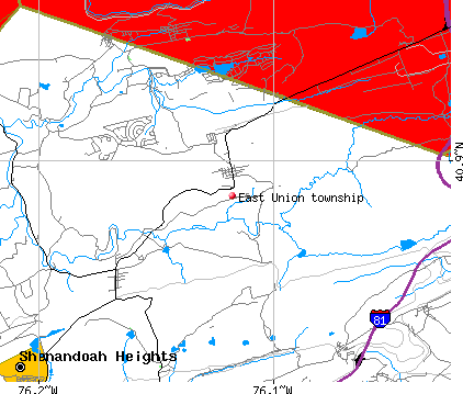 East Union township, PA map