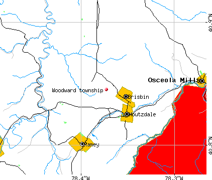 Woodward township, PA map