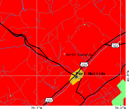 Worth township, PA map