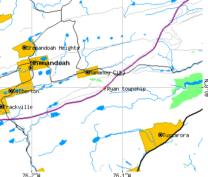 Ryan township, PA map