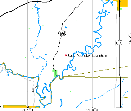 East Roanoke township, AR map
