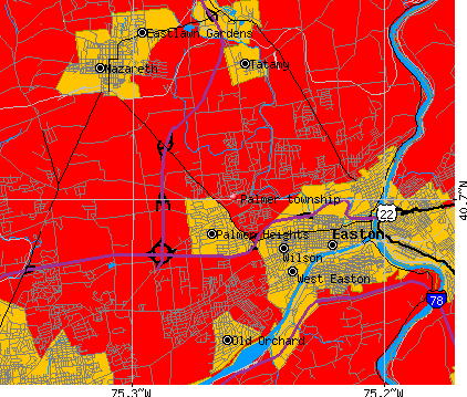 Palmer township, PA map