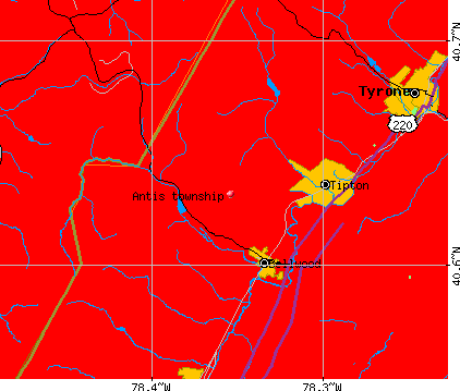 Antis township, PA map