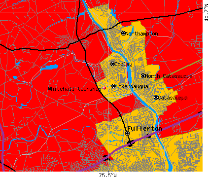 Whitehall township, PA map