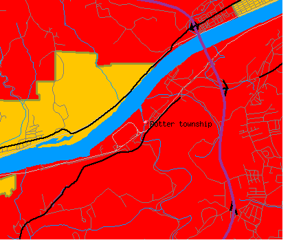 Potter township, PA map