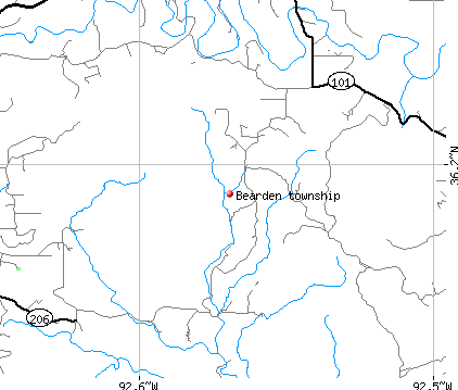 Bearden township, AR map