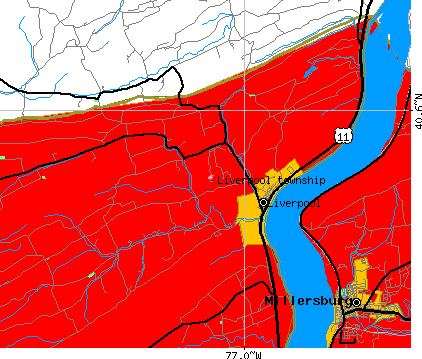 Liverpool township, PA map